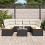 Juego de Sofá de Jardín de 6 Piezas con Cojines Negro Polirratán Acacia de , Sofás de exterior - Ref: Foro24-3356702, Precio:...