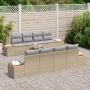 Juego de Sofá de Jardín de 9 Piezas con Cojines Beige Ratán Sintético Acacia | Foro24.es | Tu tienda online para hogar, jardín y más Foro24.es