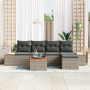 Juego de Sofás de Jardín de 6 Piezas con Cojines Gris Poliratán Acacia | Foro24.es | Tu tienda online para hogar, jardín y más Foro24.es