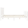 Weißer Massivholzbettrahmen mit Kopfteil 160x200 cm von vidaXL, Betten und Lattenroste - Ref: Foro24-3194322, Preis: 164,32 €...