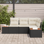 Conjunto de Sofás de Jardín de 4 Piezas con Cojines Ratán Negro Acacia | Foro24.es | Tu tienda online para hogar, jardín y más Foro24.es