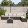 Conjunto de Sofá de Jardín de 7 Piezas con Cojines Ratán Poliéster Negro Acacia von , Outdoor-Sofas - Ref: Foro24-3356767, Pr...