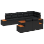 Juego de Sofá de Jardín de 9 Piezas con Cojines Negro Poliratán Acacia von , Outdoor-Sofas - Ref: Foro24-3356783, Preis: 712,...