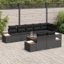 Juego de Sofá de Jardín de 9 Piezas con Cojines Negro Poliratán Acacia von , Outdoor-Sofas - Ref: Foro24-3356783, Preis: 712,...