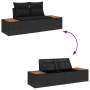 Juego de Sofá de Jardín de 9 Piezas con Cojines Negro Poliratán Acacia von , Outdoor-Sofas - Ref: Foro24-3356783, Preis: 712,...