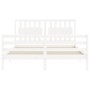 Weißer Massivholzbettrahmen mit Kopfteil 160x200 cm von vidaXL, Betten und Lattenroste - Ref: Foro24-3194322, Preis: 164,32 €...