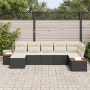 Set de Sofá de Jardín de 7 Piezas con Cojines Negro Ratán Polietileno Acacia von , Outdoor-Sofas - Ref: Foro24-3356797, Preis...