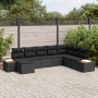 Juego de Sofá de Jardín de 8 Piezas con Cojines Poliratán Negro Acacia von , Outdoor-Sofas - Ref: Foro24-3356813, Preis: 567,...