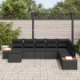 Juego de Sofá de Jardín de 8 Piezas con Cojines Poliratán Negro Acacia von , Outdoor-Sofas - Ref: Foro24-3356813, Preis: 567,...