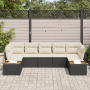 Juego de Sofá de Jardín de 7 Piezas con Cojines Poliratán Negro Acacia von , Outdoor-Sofas - Ref: Foro24-3356827, Preis: 502,...