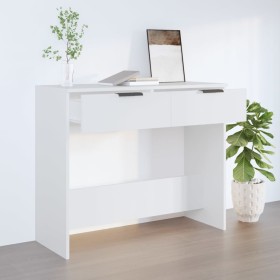 Mesa consola de madera contrachapada blanco 90x36x75 cm
