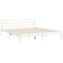 Weißer Massivholzbettrahmen mit Kopfteil 160x200 cm von vidaXL, Betten und Lattenroste - Ref: Foro24-3194322, Preis: 164,32 €...