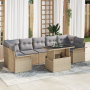 Juego de Sofá de Jardín de 8 Piezas con Cojines Beige Poliratán | Foro24.es | Tu tienda online para hogar, jardín y más Foro24.es
