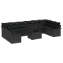 Set de sofá de jardín de 11 piezas con cojines de ratán de poliéster negro | Foro24.es | Tu tienda online para hogar, jardín y más Foro24.es