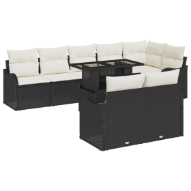 Conjunto de Sofás de Jardín Modular de 9 Piezas con Cojines Ratán Polipropileno Negro von , Outdoor-Sofas - Ref: Foro24-33572...