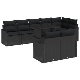 Juego de Sofá de Jardín de 9 Piezas con Cojines Negro Poliratán von , Outdoor-Sofas - Ref: Foro24-3357226, Preis: 688,10 €, R...