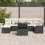 Juego de Sofá de Jardín de 8 Piezas con Cojines Negro Ratán Polietileno von , Outdoor-Sofas - Ref: Foro24-3357240, Preis: 538...