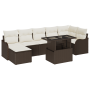 Juego de Sofá de Jardín de 8 Piezas con Cojines Marrón Poliratán by , Outdoor sofas - Ref: Foro24-3357241, Price: 554,58 €, D...