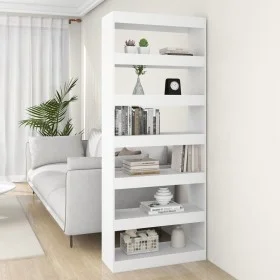 White engineered wood shelf/divider 80x30x198 cm by vidaXL, Bookcases and shelves - Ref: Foro24-811727, Price: 132,18 €, Disc...