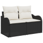 Juego de Sofá de Jardín de 11 Piezas con Cojines de Ratán Negro Poli von , Outdoor-Sofas - Ref: Foro24-3357270, Preis: 763,68...