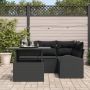 Juego de Sofá de Jardín de 5 Piezas con Cojines - Ratán Poliéster Negro von , Outdoor-Sofas - Ref: Foro24-3357376, Preis: 417...