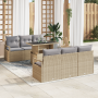 Juego de Sofá de Jardín de 7 Piezas con Cojines Beige Ratán de Polietileno | Foro24.es | Tu tienda online para hogar, jardín y más Foro24.es