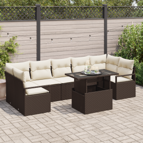 Set de Sofás de Jardín de 8 Piezas con Cojines