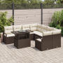 Conjunto de Sofá de Jardín de 9 Piezas con Cojines Marrón Poliratán by , Outdoor sofas - Ref: Foro24-3357531, Price: 673,87 €...