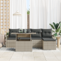 Set de Sofá de Jardín de 6 Piezas con Cojines Gris Claro Ratán | Foro24.es | Tu tienda online para hogar, jardín y más Foro24.es