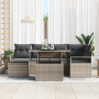 Conjunto de Sofá de Jardín de 7 Piezas con Cojines Gris Poliratán | Foro24.es | Tu tienda online para hogar, jardín y más Foro24.es