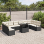 Juego de Sofás de Jardín de 11 Piezas con Cojines Ratán Poliéster Negro by , Outdoor sofas - Ref: Foro24-3357630, Price: 757,...