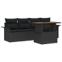 Juego de Sofás de Jardín de 5 Piezas con Cojines de Poliratán Negro by , Outdoor sofas - Ref: Foro24-3358004, Price: 376,33 €...