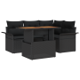 Juego de Sofás de Jardín de 5 Piezas con Cojines Negro Poliratán von , Outdoor-Sofas - Ref: Foro24-3358067, Preis: 412,48 €, ...