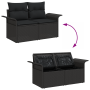 Juego de Sofás de Jardín de 5 Piezas con Cojines Negro Poliratán von , Outdoor-Sofas - Ref: Foro24-3358067, Preis: 412,48 €, ...