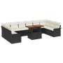 Juego de Sofás de Jardín de 11 Piezas con Cojines Negro Poliratán von , Outdoor-Sofas - Ref: Foro24-3358119, Preis: 751,24 €,...