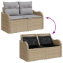 Conjunto de Sofá de Jardín de 7 Piezas con Cojines Beige Ratán Poliéster | Foro24.es | Tu tienda online para hogar, jardín y más Foro24.es