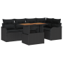 Juego de Sofá de Jardín de 6 Piezas con Cojines de Ratán Poliéster Negro by , Outdoor sofas - Ref: Foro24-3358200, Price: 453...