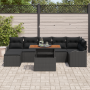Conjunto de Sofá de Jardín de 8 Piezas con Cojines Rattán Negro Poliratán by , Outdoor sofas - Ref: Foro24-3358228, Price: 55...