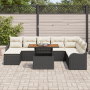 Juego de Sofás de Jardín de 9 Piezas con Cojines Ratán Poliéster Negro von , Outdoor-Sofas - Ref: Foro24-3358231, Preis: 592,...