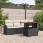 Conjunto de Sofás de Jardín de 5 Piezas con Cojines de Ratan Poliéster Negro by , Outdoor sofas - Ref: Foro24-3358252, Price:...