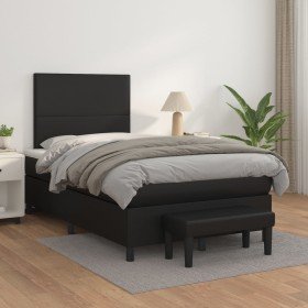 Cama box spring con colchón cuero sintético negro 120x200 cm en Camas y somieres | Comprar online en Foro24