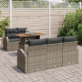 Juego de Sofá de Jardín de 6 Piezas con Cojines Gris Ratán Poliéster by , Outdoor sofas - Ref: Foro24-3358260, Price: 493,53 ...