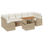Juego de Sofá de Jardín de 8 Piezas con Cojines Beige Ratán Poli von , Outdoor-Sofas - Ref: Foro24-3358290, Preis: 584,53 €, ...
