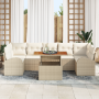 Juego de Sofá de Jardín de 8 Piezas con Cojines Beige Ratán Poli von , Outdoor-Sofas - Ref: Foro24-3358290, Preis: 584,53 €, ...