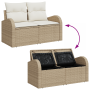 Juego de Sofá de Jardín de 8 Piezas con Cojines Beige Ratán Poli von , Outdoor-Sofas - Ref: Foro24-3358290, Preis: 584,53 €, ...