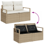 Conjunto de Sofá de Jardín de 9 Piezas con Cojines Beige Ratán Poliéster | Foro24.es | Tu tienda online para hogar, jardín y más Foro24.es