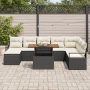 Juego de Sofá de Jardín de 9 Piezas con Cojines Ratán Poliéster Negro von , Outdoor-Sofas - Ref: Foro24-3358483, Preis: 577,6...
