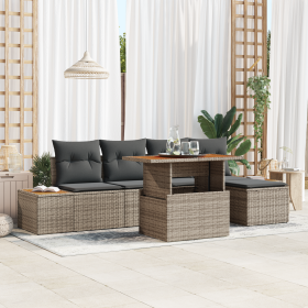 Conjunto de Sofá de Jardín de 6 Piezas con