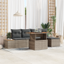 Conjunto de Sofá de Jardín de 6 Piezas con Cojines Gris Rattan de Polímero | Foro24.es | Tu tienda online para hogar, jardín y más Foro24.es