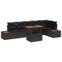 Conjunto de Sofás de Jardín de 7 Piezas con Cojines Negro Rattan Poli | Foro24.es | Tu tienda online para hogar, jardín y más Foro24.es